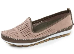 Sale Gemini , sommerliche Damen-Slipper, Weite G, mit herausnehmbarem Fußbett TAUPE-OLIV