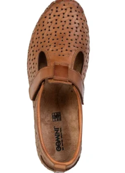 Outlet BADER Gemini, sommerliche Damen-Slipper, Weite G, mit herausnehmbarem Fußbett COGNAC