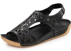 Clearance Gemini , sommerliche Damen-Sandalen, Weite G, aus Leder SCHWARZ