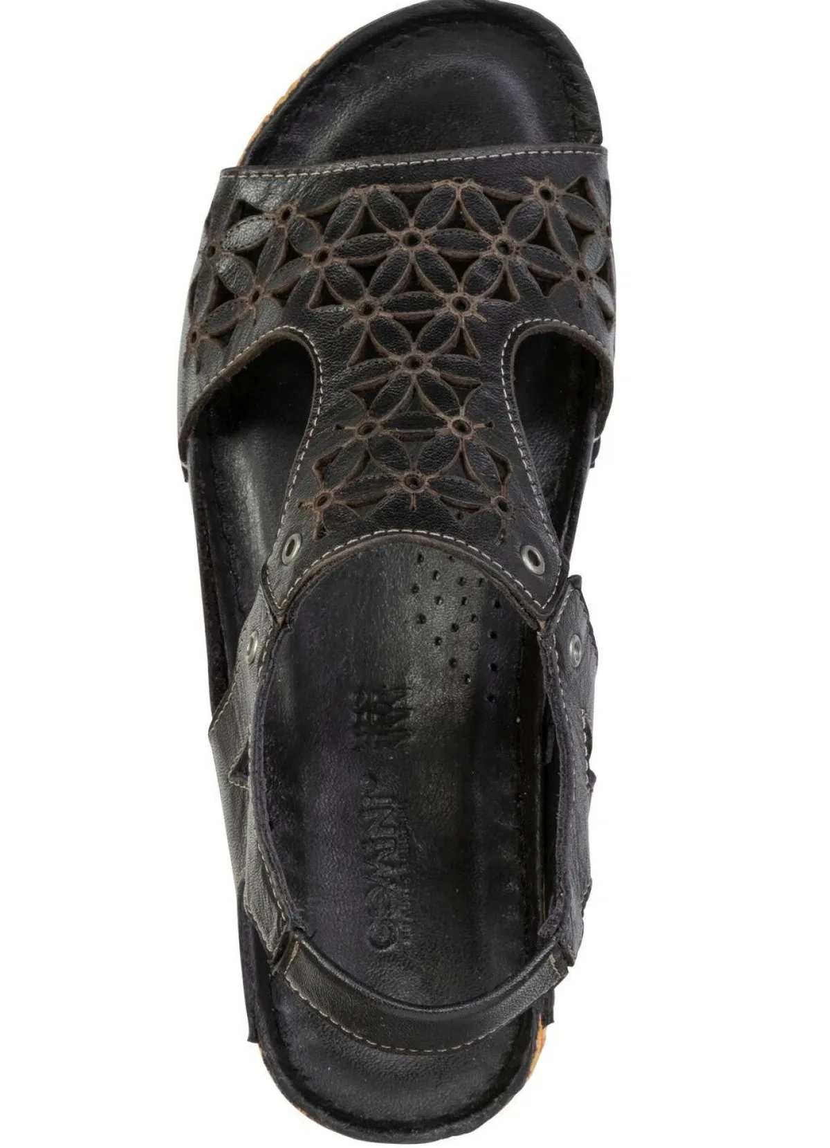 Clearance Gemini , sommerliche Damen-Sandalen, Weite G, aus Leder SCHWARZ
