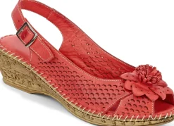 Best BADER Gemini, sommerliche Damen-Sandaletten, Weite G, mit Gummizug ROT