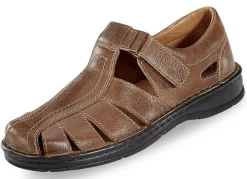 Clearance Gemini , sommerliche Herren-Slipper, aus Leder MARONE