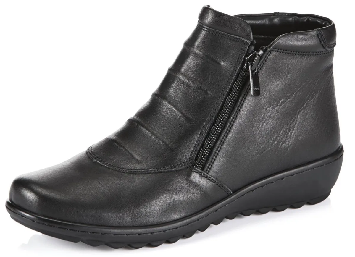 Outlet BADER Gemini Stiefelette aus Rind-Nappaleder SCHWARZ