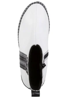 Best Gemini Stiefelette aus Rind-Nappaleder mit Kontraststreifen WEISS-GRAU-SCHWARZ