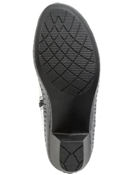 Best Gemini Stiefelette aus Rind-Nappaleder mit Kontraststreifen WEISS-GRAU-SCHWARZ