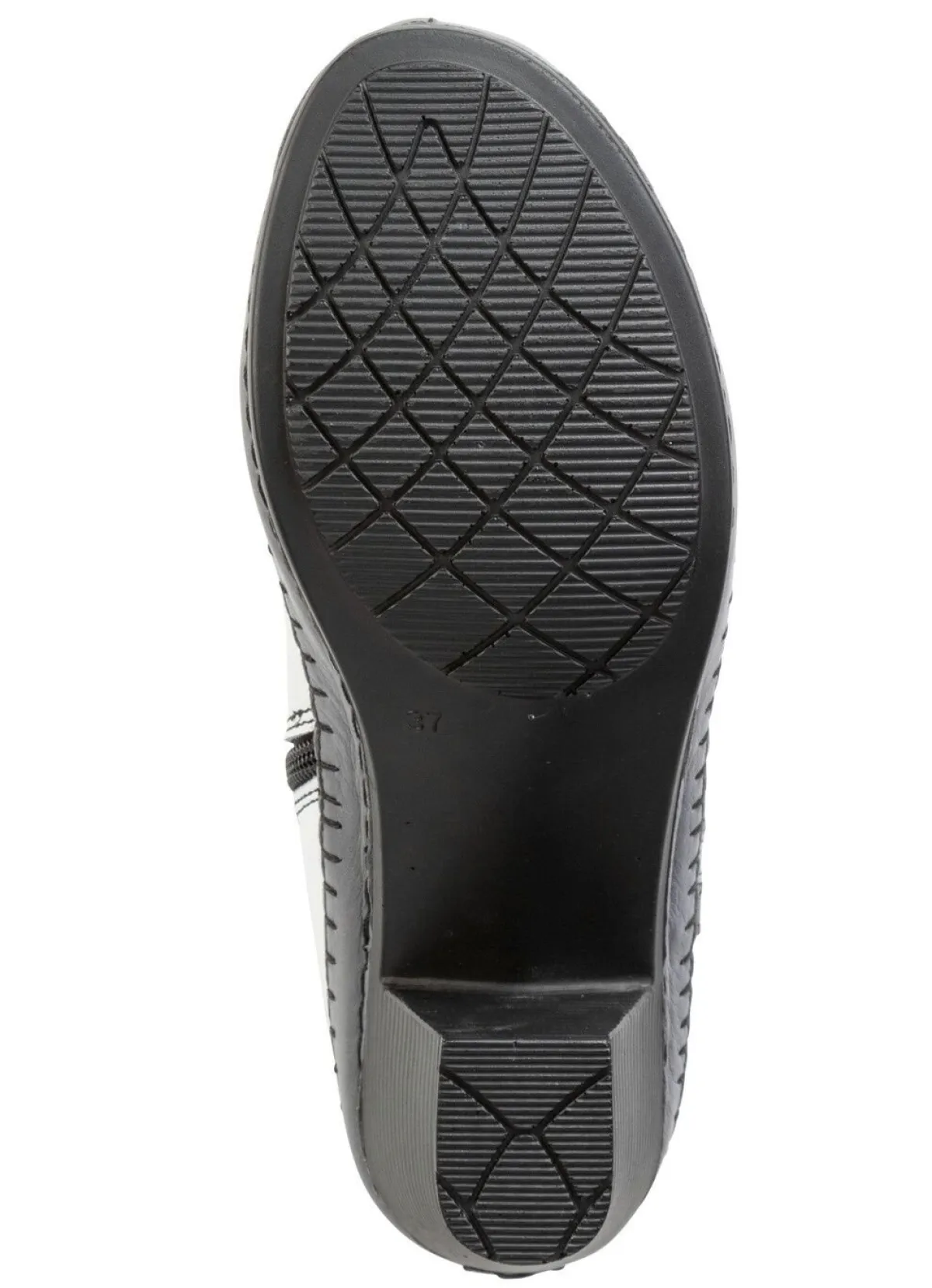 Best Gemini Stiefelette aus Rind-Nappaleder mit Kontraststreifen WEISS-GRAU-SCHWARZ