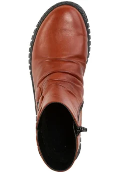 Online Gemini Stiefelette mit Raffung und dekorativen Knöpfen COGNAC