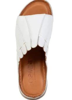 Sale Gemini , stilvolle Damen-Pantoletten, Weite G, aus Leder WEISS