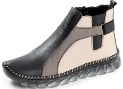 Hot Gemini , trendige Damen-Boots, Weite G, mit herausnehmbarem Fußbett SCHWARZ-KIESEL-GRAU