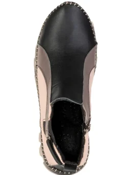 Hot Gemini , trendige Damen-Boots, Weite G, mit herausnehmbarem Fußbett SCHWARZ-KIESEL-GRAU