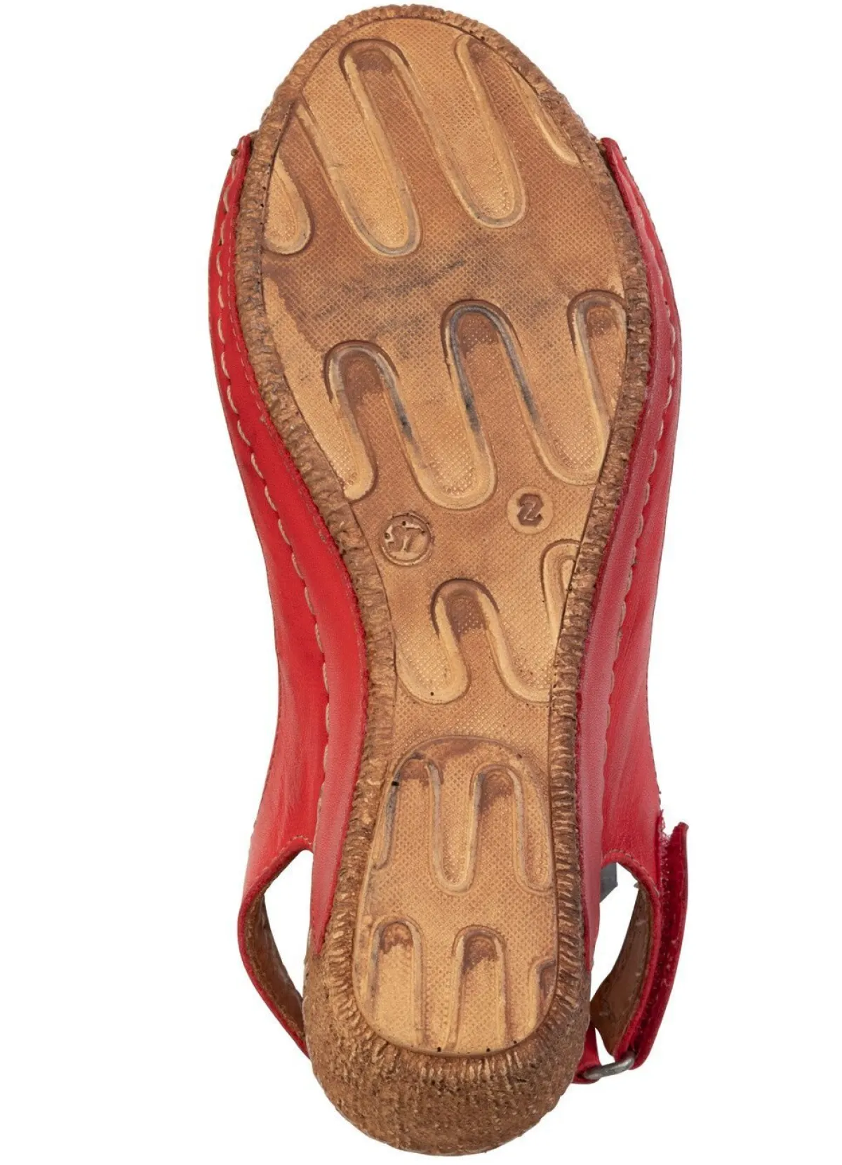 Hot Gemini , trendige Damen-Sandaletten, Weite G, mit verstellbarer Klettspange ROT-BUNT