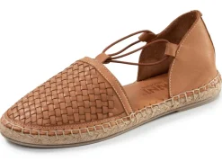 Clearance Gemini , trendige Damen-Slipper, Weite G, aus Leder COGNAC