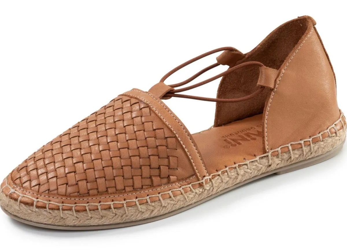 Clearance Gemini , trendige Damen-Slipper, Weite G, aus Leder COGNAC