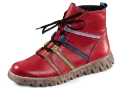 Discount Gemini , trendige Damen-Stiefeletten, Winterschuhe, Weite G, mit herausnehmbarem Fußbett ROT-BUNT