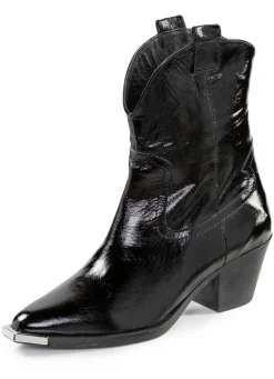 New Gemini Western-Stiefel aus Rind-Nappaleder SCHWARZ