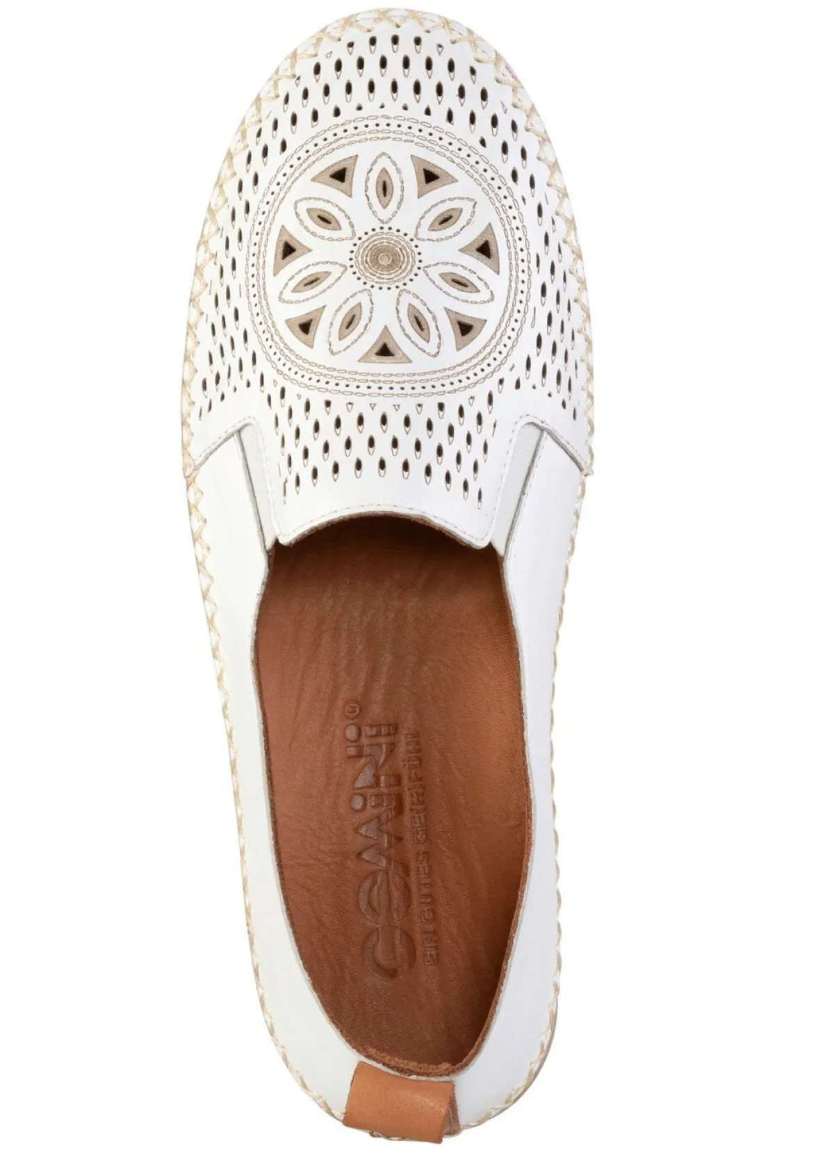 Online Gemini , sommerliche Damen-Slipper, Weite G, mit herausnehmbarem Fußbett WEISS