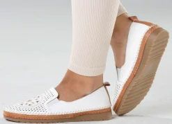 Online Gemini , sommerliche Damen-Slipper, Weite G, mit herausnehmbarem Fußbett WEISS