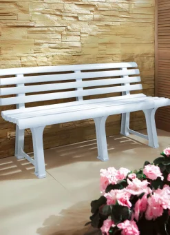 Sale BADER Gemütliche Gartenbank WEISS