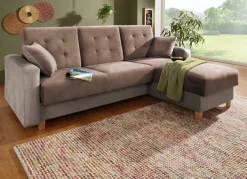 Clearance BADER Gemütliche Polsterecke mit Bettfunktion CREME-BEIGE