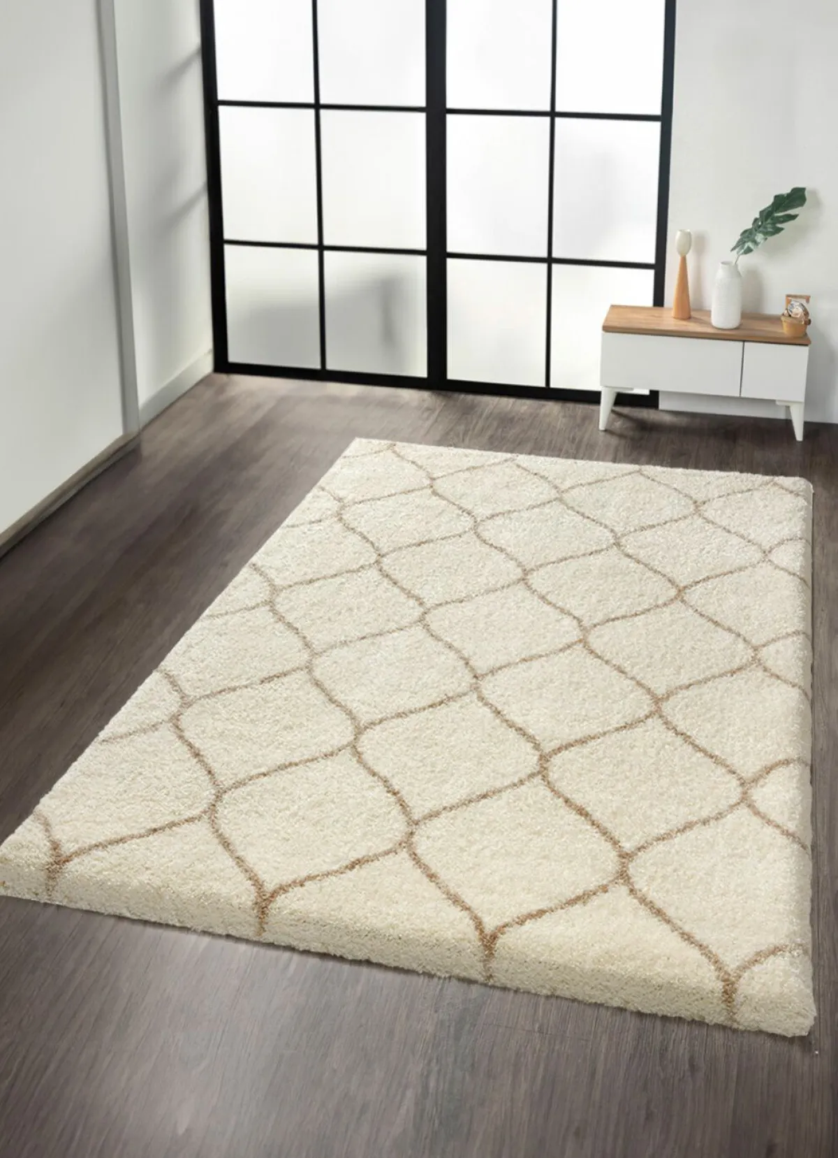 New BADER Gemütlich weiche Hochflor-Brücken und -Teppiche ELFENBEIN