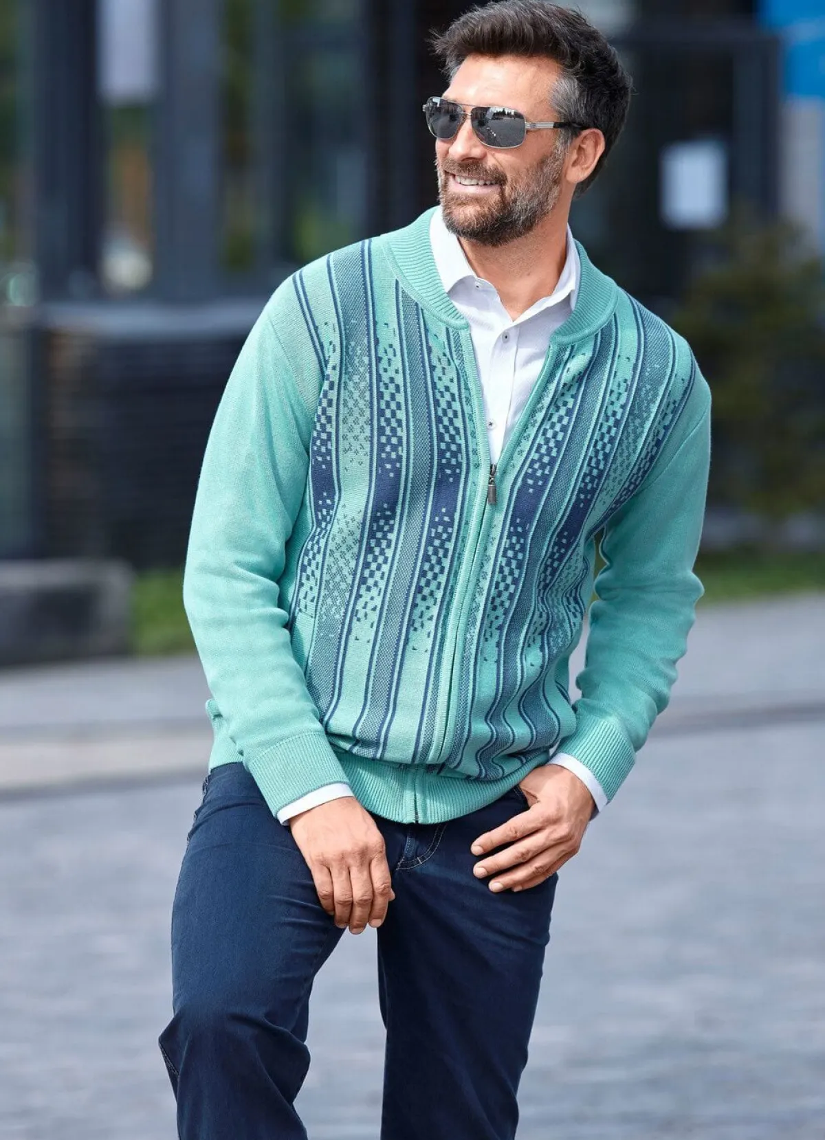 Outlet BADER Gemusterte Jacke in 2 Farben MINT