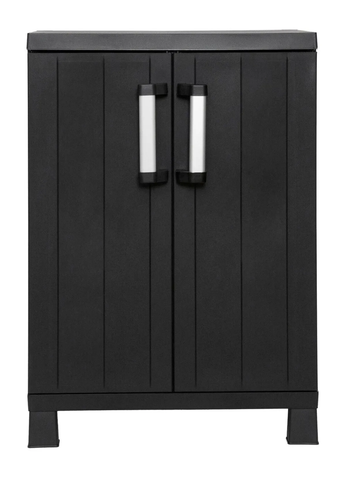 Outlet BADER Geräteschrank Garage mit Holzlamellen-Effekt SCHWARZ