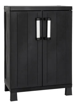 Outlet BADER Geräteschrank Garage mit Holzlamellen-Effekt SCHWARZ