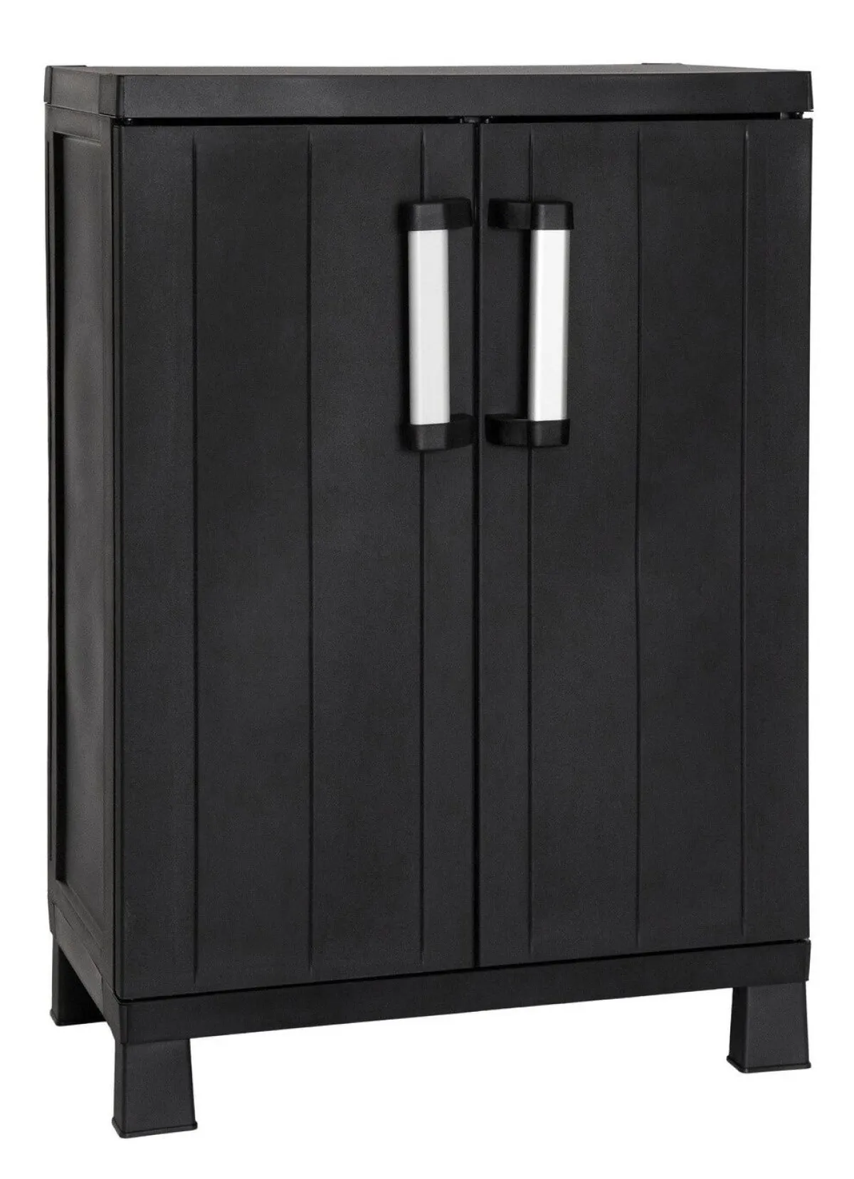 Outlet BADER Geräteschrank Garage mit Holzlamellen-Effekt SCHWARZ