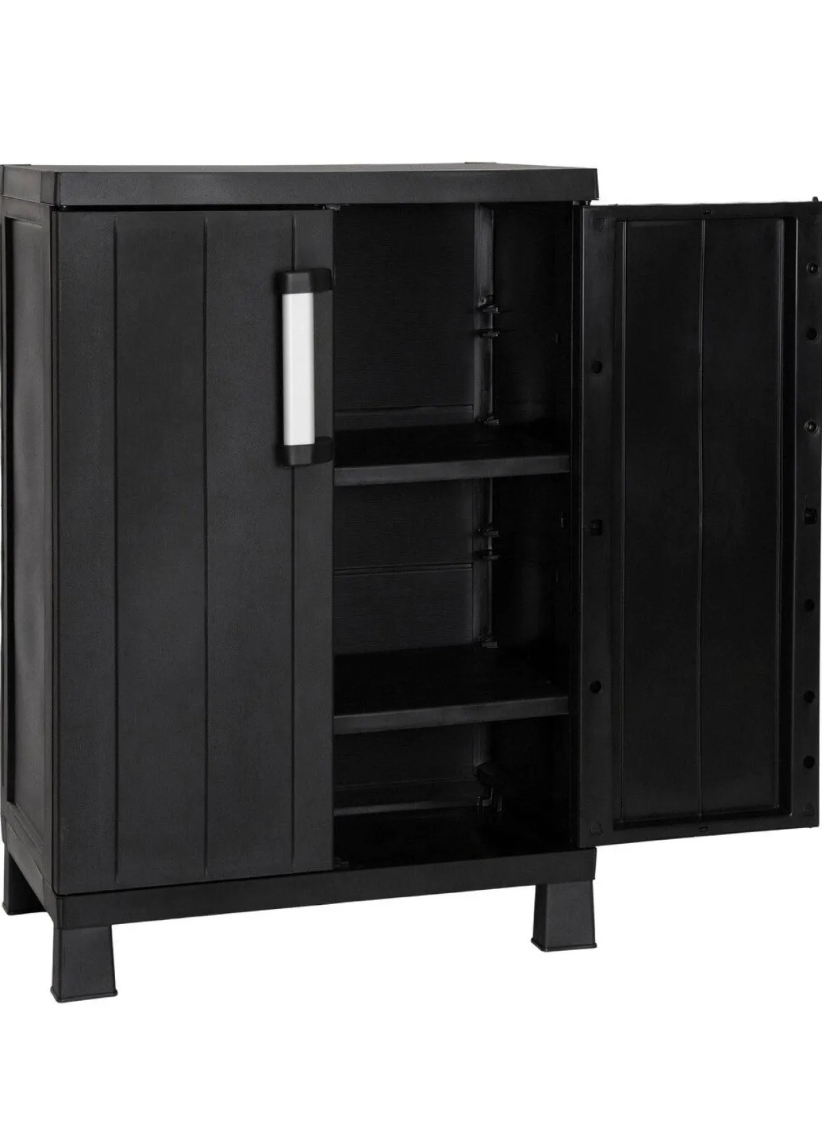 Outlet BADER Geräteschrank Garage mit Holzlamellen-Effekt SCHWARZ