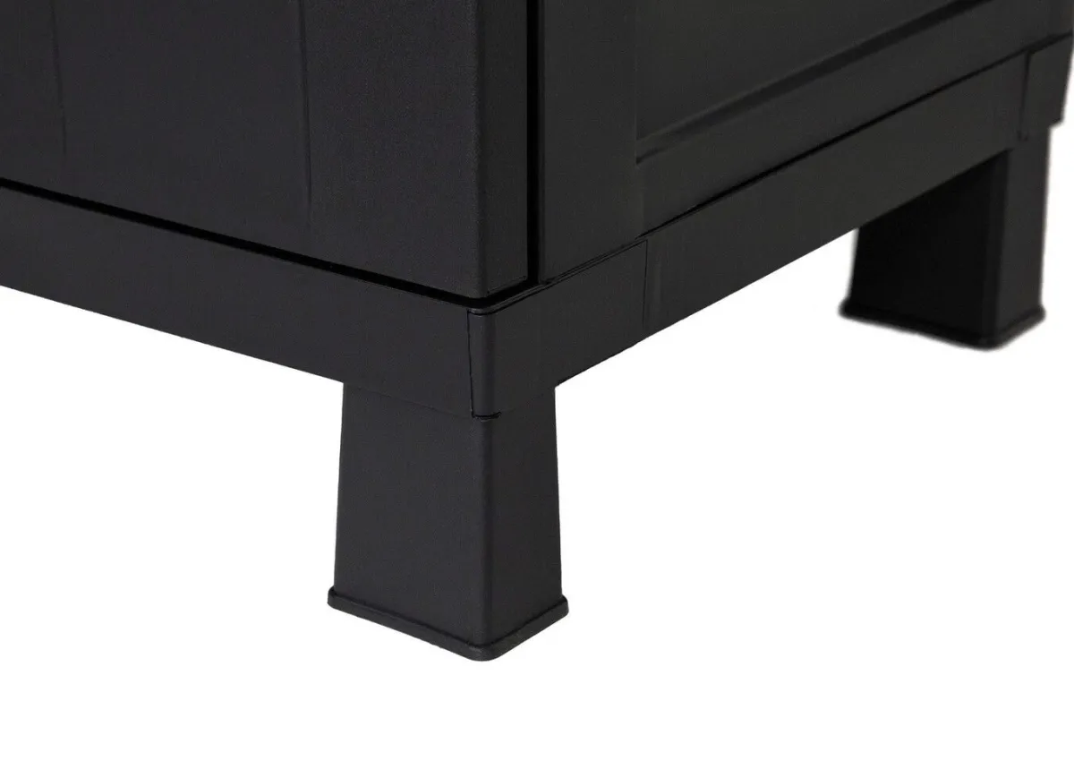 Outlet BADER Geräteschrank Garage mit Holzlamellen-Effekt SCHWARZ