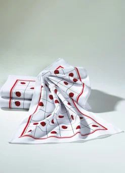 Outlet BADER Geschirrtücher, 3er-Set, aus 100% Baumwolle WEISS/ROT
