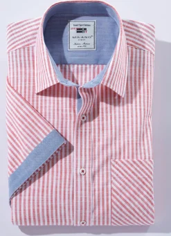 Hot MILANO ITALY Gestreiftes ""-Hemd in 4 Farben ROT-WEISS GESTREIFT