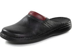 Sale GINO GALANTE , bequeme Herren-Pantoletten, Weite H, aus Leder SCHWARZ-CHIANTI