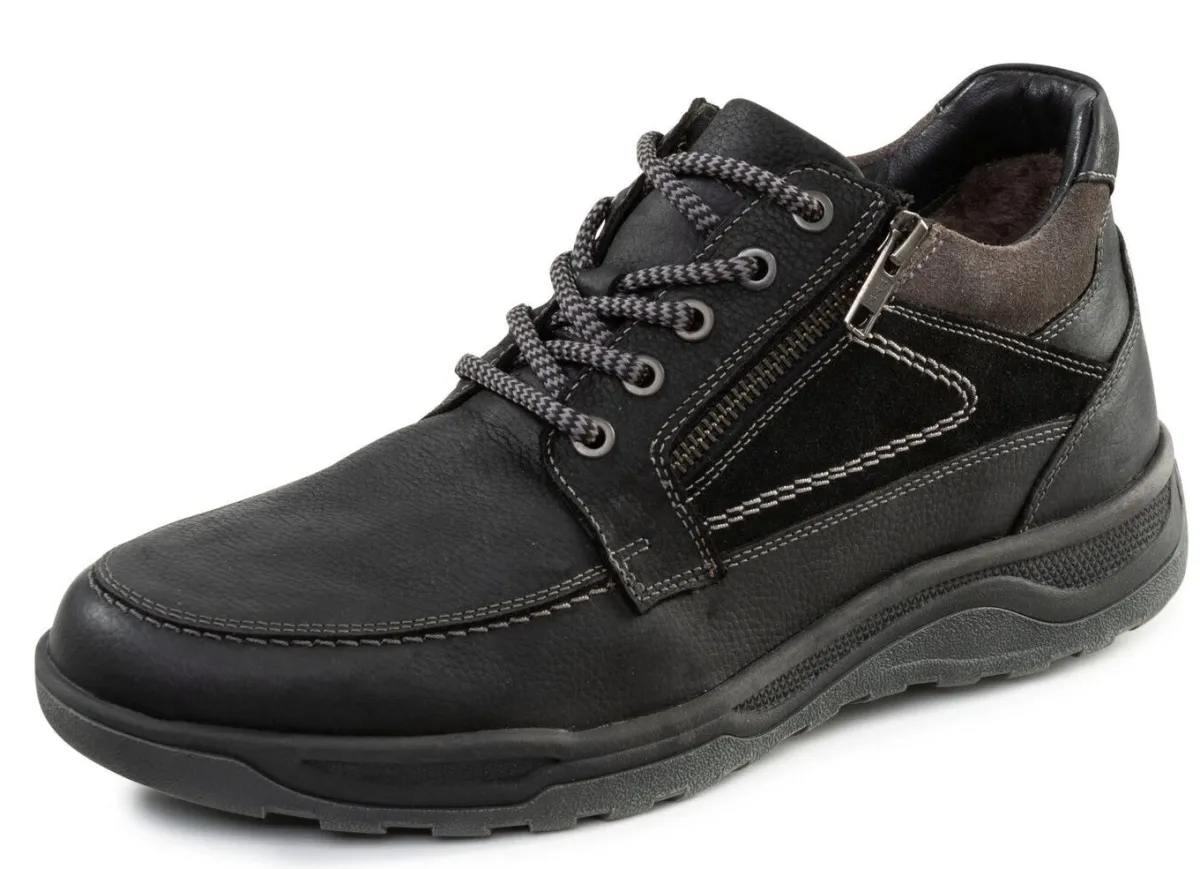 Hot BADER GINO GALANTE, gefütterte Herren-Boots, Winterschuhe, mit Lammfell SCHWARZ
