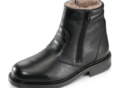 New GINO GALANTE , gefütterte Herren-Stiefel, Winterschuhe, mit Lammfell SCHWARZ