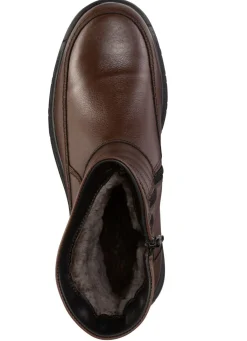 GINO GALANTE , gefütterte Herren-Stiefel, Winterschuhe, mit Lammfell MARONE