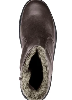 New GINO GALANTE , gefütterte Herren-Stiefel, Winterschuhe, mit Lammfell MOKKA
