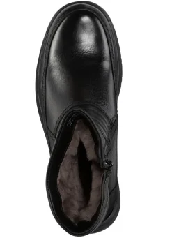 Outlet GINO GALANTE , gefütterte Herren-Stiefel, Winterschuhe, mit Lammfell SCHWARZ