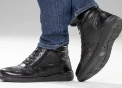 Outlet GINO GALANTE , gefütterte Herren-Boots, Winterschuhe, mit Reißverschluss SCHWARZ
