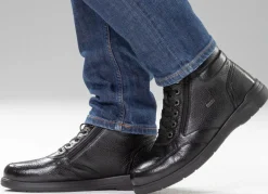 Outlet GINO GALANTE , gefütterte Herren-Boots, Winterschuhe, mit Reißverschluss SCHWARZ