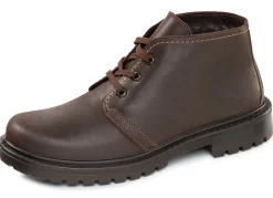 New GINO GALANTE , gefütterte Herren-Boots, Winterschuhe, Weite H, mit Lammfell MOKKA