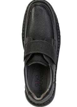 Clearance BADER GINO GALANTE, klassiche Herren-Slipper, mit Klettverschluss SCHWARZ