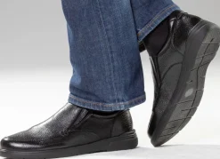 New GINO GALANTE , klassische Herren-Slipper, aus Hirschleder SCHWARZ