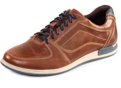 Clearance GINO GALANTE , klassische Herren-Schnürschuhe, mit blauem Besatz COGNAC
