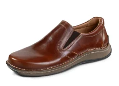 GINO GALANTE , klassische Herren-Slipper, mit herausnehmbarem Fußbett COGNAC