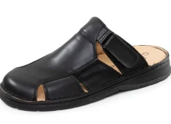 New GINO GALANTE , klassische Herren-Clogs, aus Leder SCHWARZ