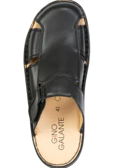 New GINO GALANTE , klassische Herren-Clogs, aus Leder SCHWARZ