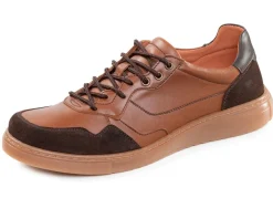 Outlet GINO GALANTE , klassische Herren-Schnürschuhe, mit herausnehmbarem Fußbett COGNAC