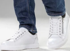 Outlet GINO GALANTE , klassische Herren-Sneaker, mit herausnehmbarem Fußbett WEISS