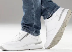 Discount BADER GINO GALANTE, klassische Herren-Sneaker, mit Reißverschluss WEISS